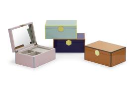 RECTANGLE JEWELRY BOX WITH MIRROR AND METAL PAD - CDSL3146