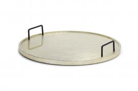 GOLDEN FOIL TRAY WITH METAL HANDLE - CDTS3107